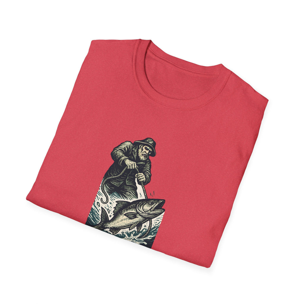 Fisherman Reeling Giant Fish T-Shirt
